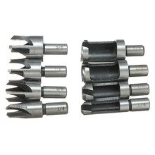 New Arrival 8pcs Carpentry Wood Plug Cutter Cutting Tool Drill Bit Straight & Tapered Set Wholesale Price
