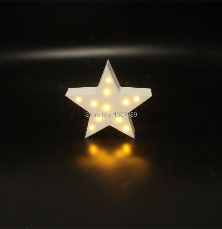 MINI white wooden star shape light LED  Marquee Light Sign LED light valentine’s gift  Indoor Dorm FREE SHIPPING