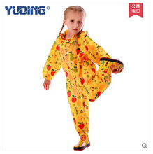 New fashion unisex children waterproof one piece kids boys girls jumpsuit raincoat hooded free shipping