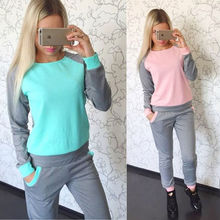 Women Sport Suit 2 Piece Clothing Set 2016 Hoodies Sweatshirt Pant Sportwear Tracksuits Casual WomenS Sets