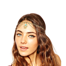 Fashion Angel Eyes Womens Hand Made Hamsa Metal Head Chain Jewelry Headband Head Piece Indian Style Hair Band Jewelry A00177