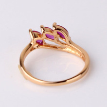 Valuable Rings Journey Eternity 18K Gold Plating Cute Lady Fashion Ruby Ring With Gift Box Fast