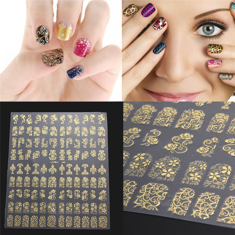 Nail sticker Nails beauty tools108pcs 3D DIY Flower Design Nail Art Stickers Flower Manicure Tips Decals