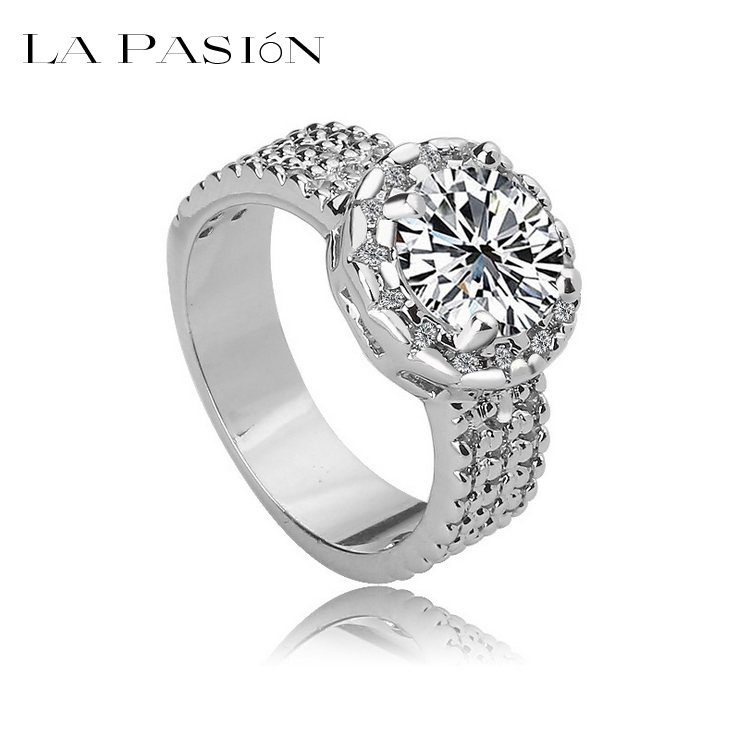 2 carat cubic zirconia engagement rings white gold