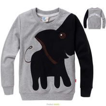 Kids Boys Long Sleeve Tops Color Block Animal Elephant Sweater T shirt Size 3 8Y