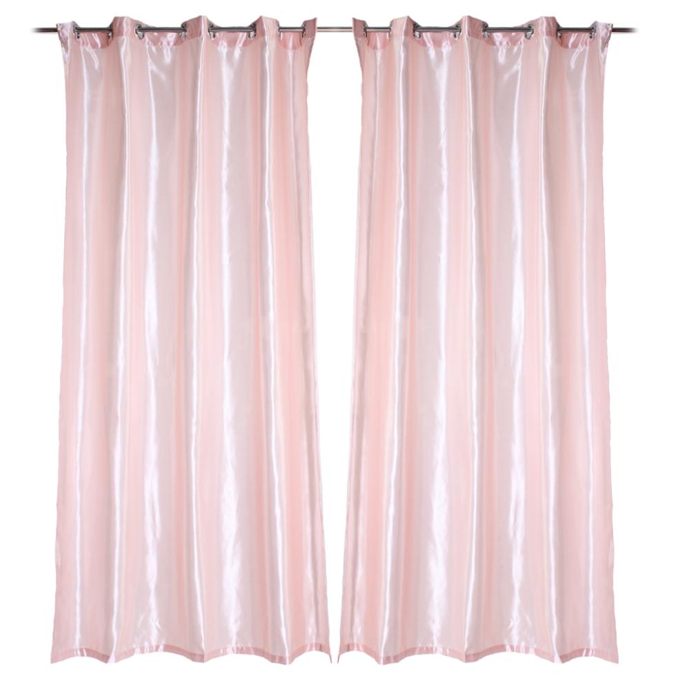 Thermal Blackout Eyelet Ring Top Curtain Home Decor Light Pink Curtain