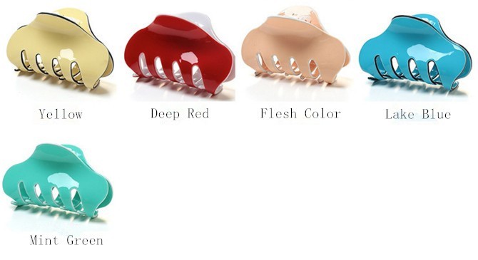 Large Size High Quality Arcylic Hairpins Candy Color Hair Clip Shiny Crab Hair Claws For Women Girl Hair Accessories Hairclip