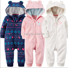One piece jumpsuit fleece hoodies coveralls romper boy Christmas infant costume sleepwear & Pajamas baby fox clothes