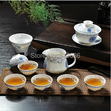 Blue and White Crystal Porcelain Gaiwan and Tea Cup Set Wholesale and Tetail