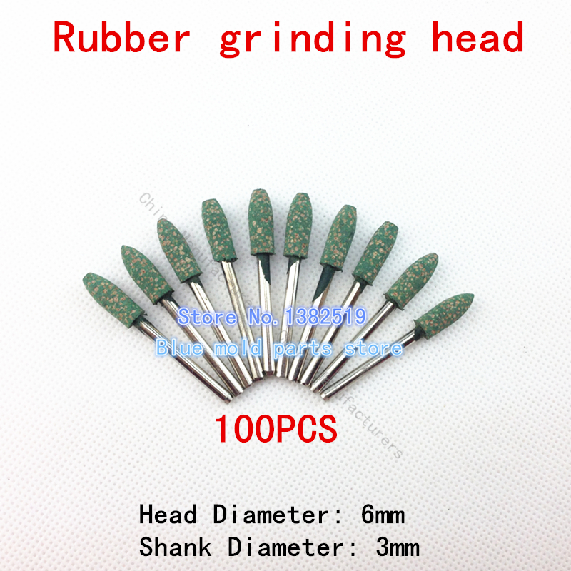 Belt Sander Diamond Tools 100pcs Hot New Rubber Wheels Flint Aberdeen Conical Head Diameter 6mm Polished