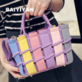 Top Handle Handbags High Quality Fashion Plaid Woven Handbag Shoulder Bag Retro Tote Bags Ladies Messenger