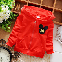 Spring Autumn Solid Color Cartoon M Letter Girls Boys Jackets Cardigan Baby Infant Children Kids Hooded Outwear Coats MT598