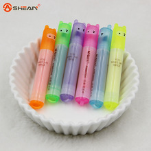 6pcs Kawaii Mini Highlighter Creative Lovely Cartoon Painting Pen Students Stationery Supplies