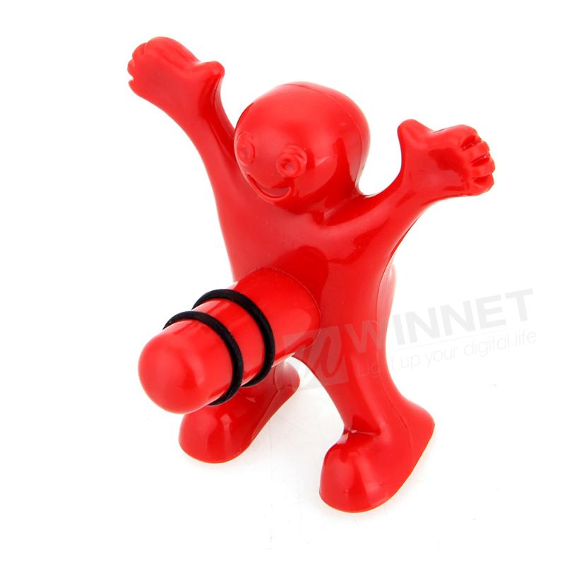 New Kitchen Bar Red Fun Happy Man Wine Beer Soda Bottle Novelty Opener Stopper