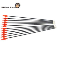 12pcs pack Hunting Tactical 80cm Length 15 80lbs Lightweight Arrows For Compound Bow Recurve Bow Outdoor