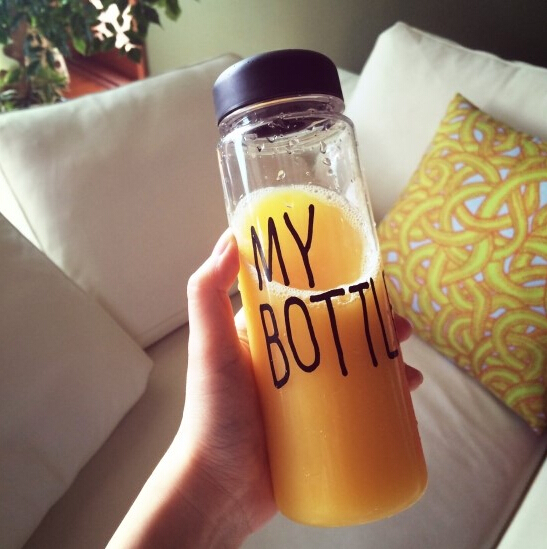 My bottle with gift bag korea style plastic water bottle sport lemon juice cicycle cup drinkware