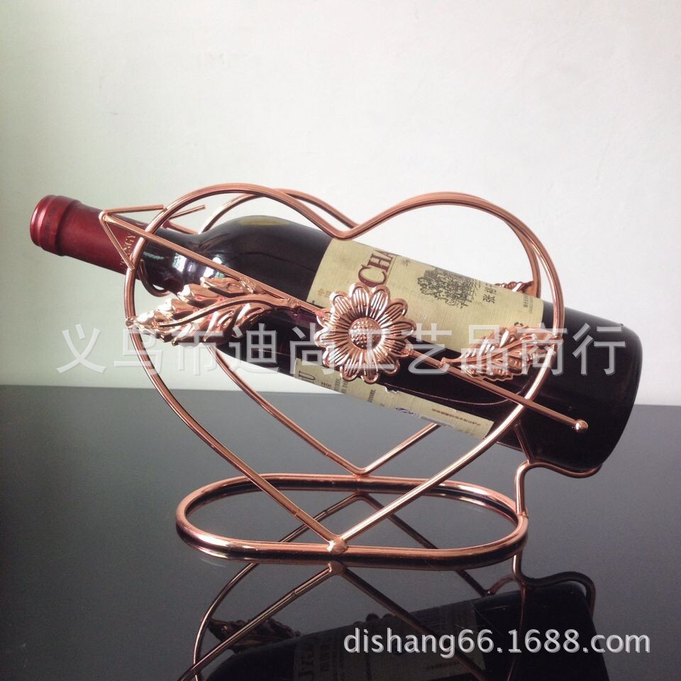 Love type iron wine rack wine rack wine prop golden bronze rose gold