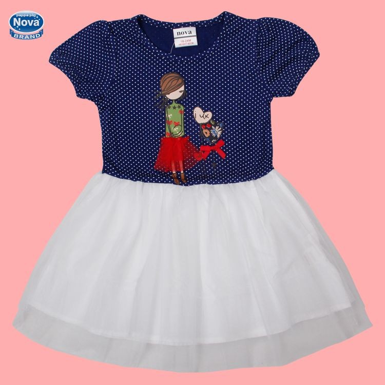 baby girl print dot tutu dresses brand baby & kids dress new 2014 nova kids girl clothes with lace children clothing H4812#