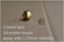 3pcs 0.5mm 3d printer nozzle extruder print head for 1.75mm consumables diy
