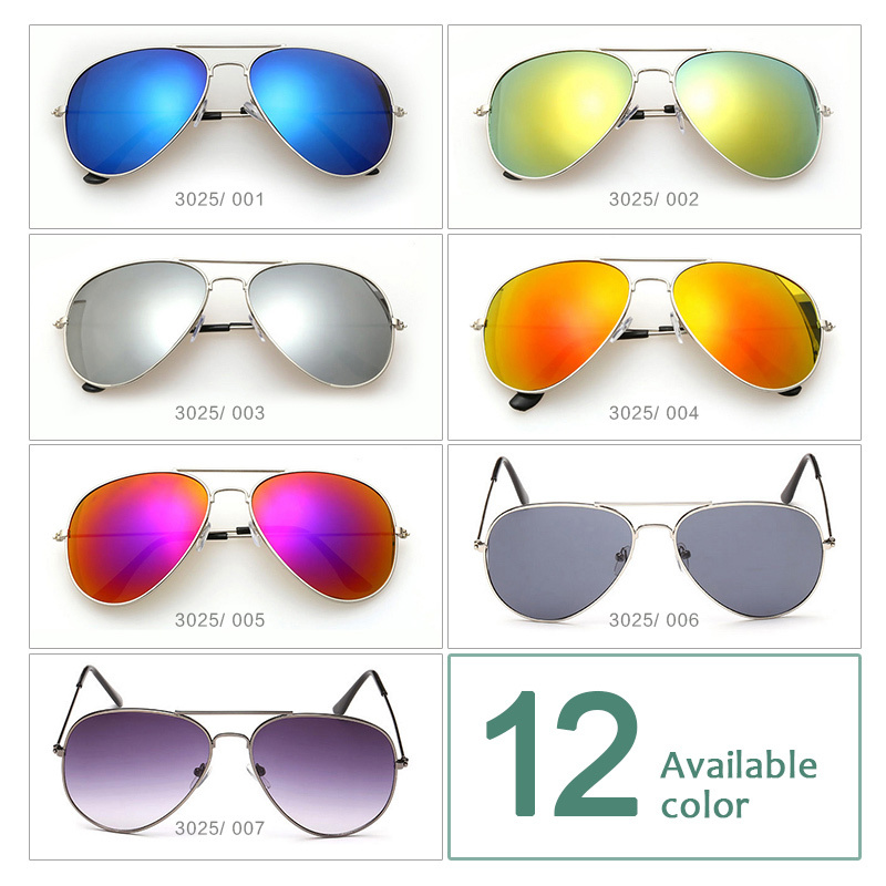 Revo Coating Colorful Aviator Sunglasses Men Women Driving Mirror Sun Glasses Female Male Brand Eyewear Pilot