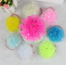 TS 2pcs Free Shipping Fashion Baby girl hair accessories flower hair rubber ornaments children barrette hair styling Headwear