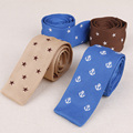 High Quality Nylon Silk 5cm Slim Knit Tie Business Dot Anchor Necktie for Suit Wedding Party