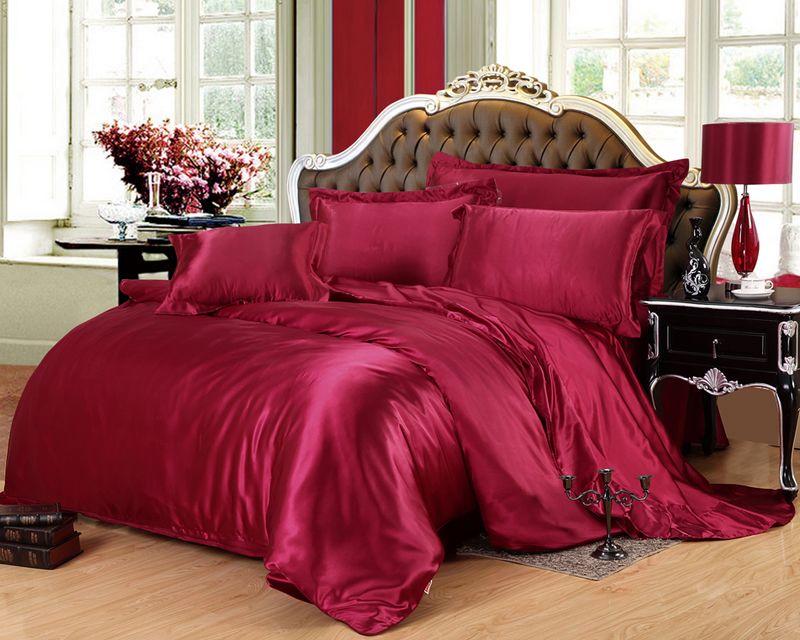 hot sale classic imitate silk feel satin plain solid coffee black golden bedding set duvet cover set bedclothes bed sheet set
