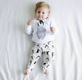 2016 Autumn style Infant clothes Penguin baby boy clothing sets Cotton Long sleeve Carton 2pcs Tops