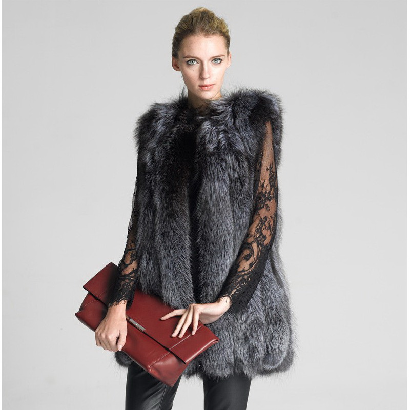 2015 new fashion women winter fur coat slim warm faux fur vest thicken vintage women faux fur coat brands TB711