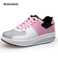 2016 Women Spring Autumn PU Flat Platform Casual Shoes Womens Swing Walking Shoes Woman 4 5cm