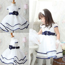 Cute Baby Girls Kids Princess Party Bowknot White Formal Gown Tutu Dress
