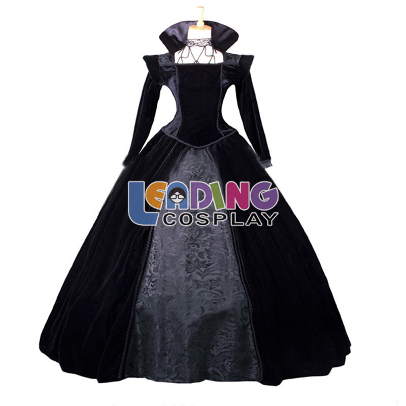 Women's Medieval Queen Vitorian Dress Gothic Ball Gown Renaissance Royal Halloween Fancy Costume (XXS, Black
