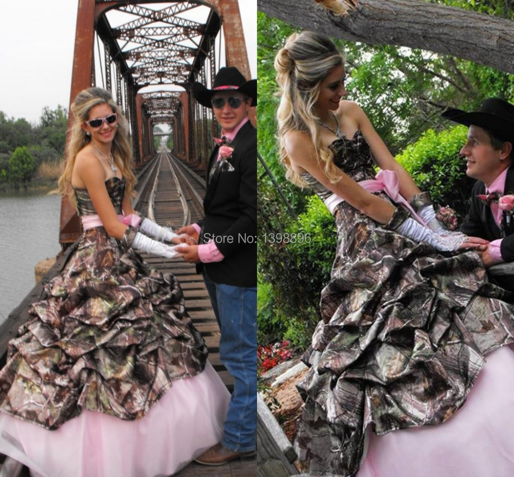 Pink Camouflage Wedding Dresses