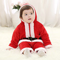 Three Layer Cotton Christmas Clothes Long Sleeve Santa Claus Baby Clothing Sets Lovely One Piece Jacket