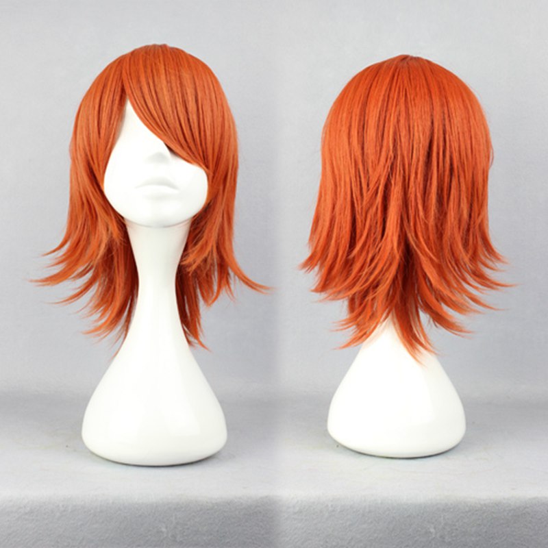 35cm short orange cosplay wigs one piece short male hair 35cm short orange cosplay wigs one piece short male hair