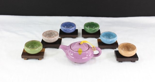 Фотография 5 tea calvings glaze teapot kung fu tea yixing tea set