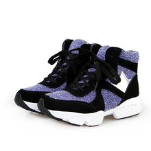Nilanya The fashion spring and autumn period and the leisure shoes High help lace up sneakers