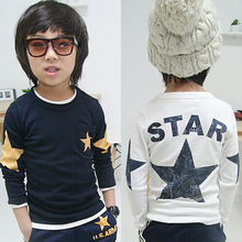 New 2016 spring and autumn children t shirts, hot sale boy clothes, star pattern long-sleeve T-shirt