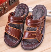 2016 summer new fashion men’s casual indoor outdoor slippers Sandals male buckle big size shoes brown black
