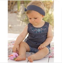 2016 Hot Fashion Summer Newborn Baby Boys Clothing Cotton Baby Girls Clothes Unisex Sets 3Pcs Romper