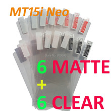 6pcs Clear 6pcs Matte protective film anti glare phone bags cases screen protector For SONY MT15i