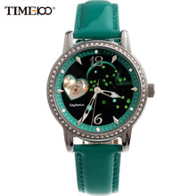 Time100 Ladies Fashion 12 Constellation Sagittarius Automatic Self-Winding Mechanical Leather Band Watches For Women W80050L.09A