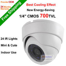 Free Shipping NGtechnic New Arrival ! Plastic Dome Camera 700tvl 24IR night vision Color IR Indoor Security CCTV Camera