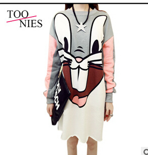2015 Autumn New fashion women long sleeve fleece hoodies long casual loose sweatshirt hoody for women