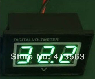 10 PCS/LOT DC GREEN LED Voltmeters 2.7-30V Waterproof Dust-proof Shockproof Voltmeter for Electric Motor Car Panel Meter #0015