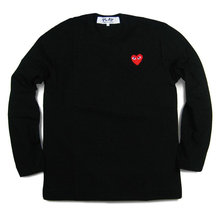 2015 comme des garcons play CDG black white classic red hearts men women long sleeve tshirts tops tee shirts