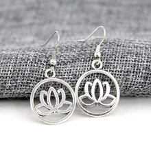 New fashion jewelry accessories vintag silver plated lotus dangle earring best gift for girl’s wholesale E216