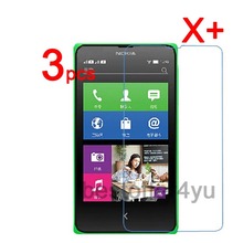 3 PCS High Quality Protective Film for Nokia X Dual Sim X+ Anti- Scratch Screen Protector Guard Cover + Free Shipping