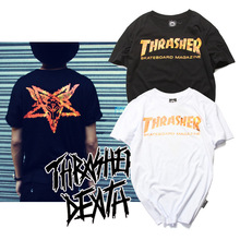 2016 summer trasher t shirt Magazine Flame hip hop women&men fashion t shirts skateboard t shirt homme swag t-shirt streetwear