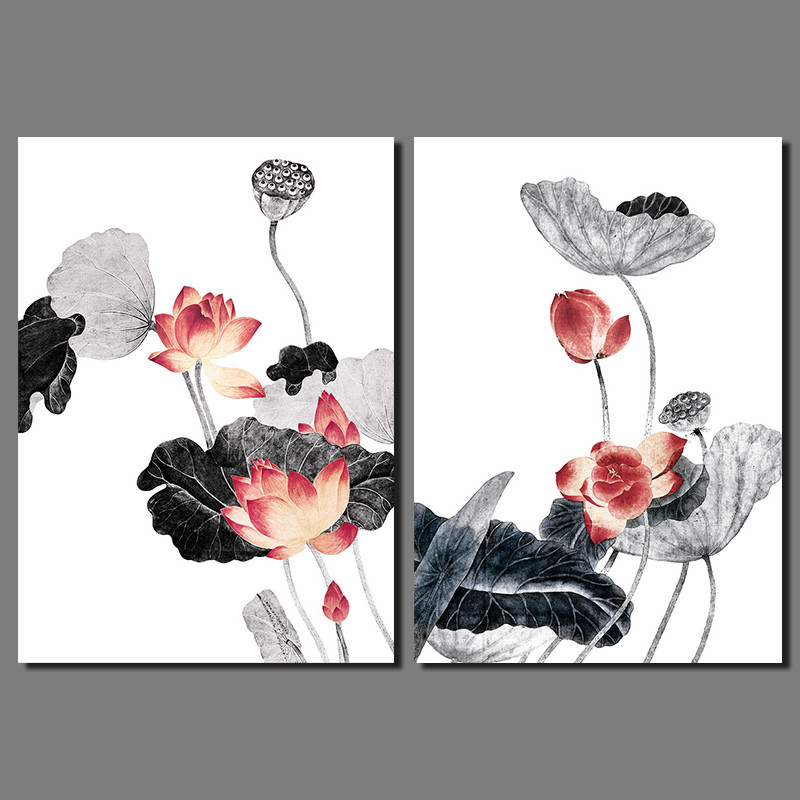 Hoge kwaliteit groothandel art lotus van chinese art lotus ... Schilderij woonkamer white